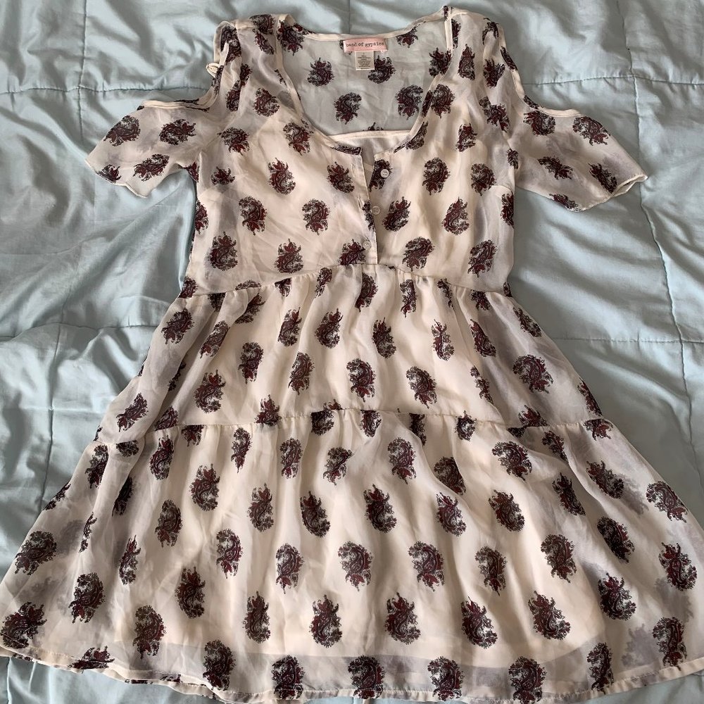 Band of Gypsies cut out shoulder paisley dress